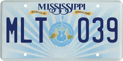 MS license plate MLT039