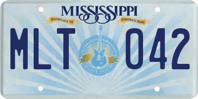 MS license plate MLT042