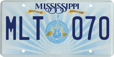 MS license plate MLT070