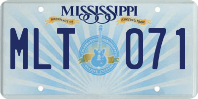 MS license plate MLT071