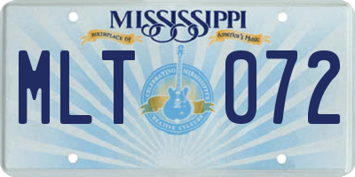 MS license plate MLT072