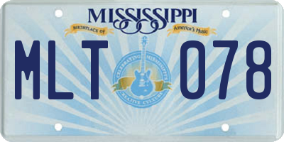 MS license plate MLT078