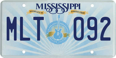 MS license plate MLT092