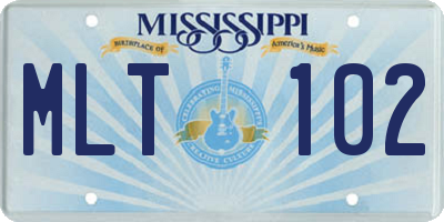 MS license plate MLT102