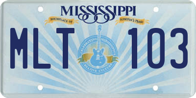 MS license plate MLT103