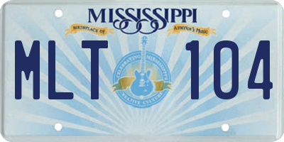 MS license plate MLT104
