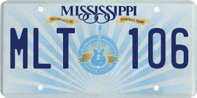 MS license plate MLT106
