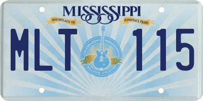 MS license plate MLT115