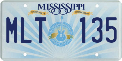MS license plate MLT135