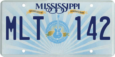 MS license plate MLT142