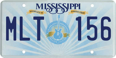 MS license plate MLT156