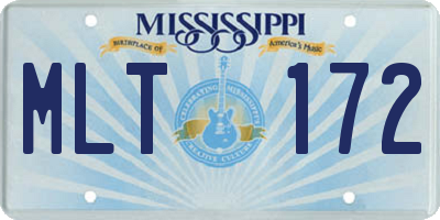 MS license plate MLT172