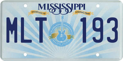 MS license plate MLT193