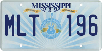 MS license plate MLT196