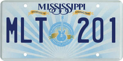 MS license plate MLT201