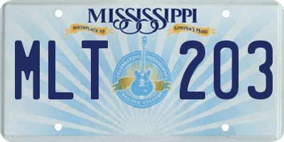 MS license plate MLT203