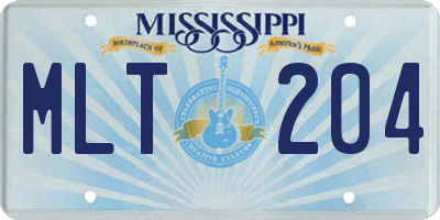 MS license plate MLT204