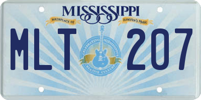 MS license plate MLT207