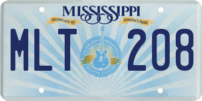 MS license plate MLT208