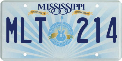 MS license plate MLT214
