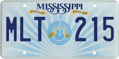 MS license plate MLT215