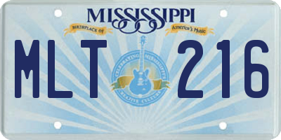 MS license plate MLT216