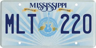 MS license plate MLT220