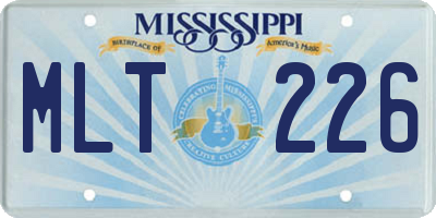 MS license plate MLT226