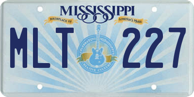 MS license plate MLT227