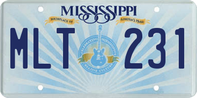 MS license plate MLT231