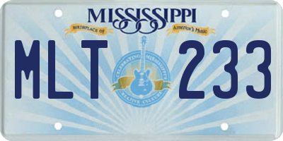 MS license plate MLT233