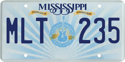 MS license plate MLT235