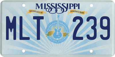 MS license plate MLT239
