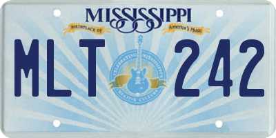 MS license plate MLT242