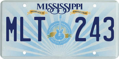 MS license plate MLT243