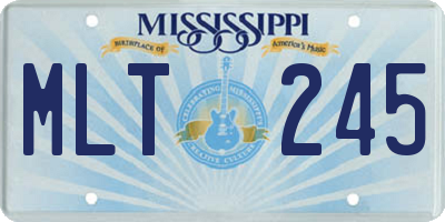 MS license plate MLT245
