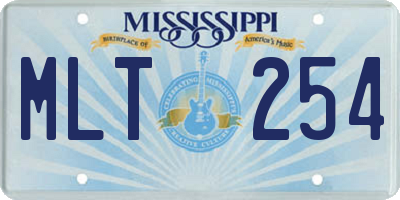 MS license plate MLT254