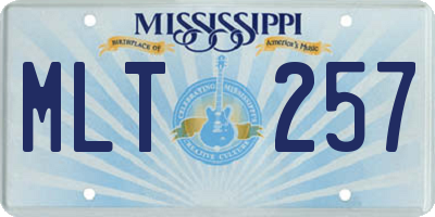 MS license plate MLT257
