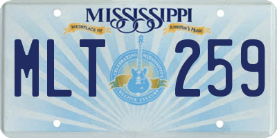 MS license plate MLT259