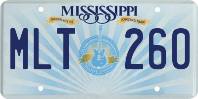 MS license plate MLT260