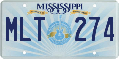 MS license plate MLT274
