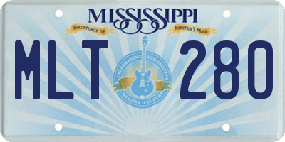 MS license plate MLT280
