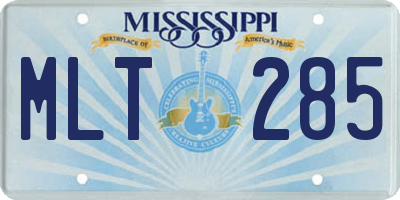 MS license plate MLT285