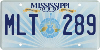 MS license plate MLT289