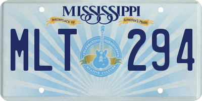 MS license plate MLT294