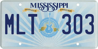 MS license plate MLT303