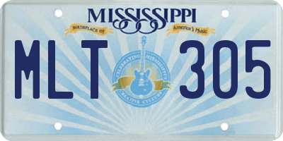 MS license plate MLT305