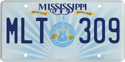 MS license plate MLT309