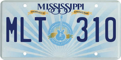 MS license plate MLT310