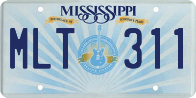 MS license plate MLT311